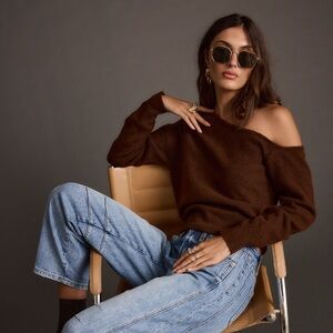 12th Tribe Cinnamon Margot asymmetrical sweater